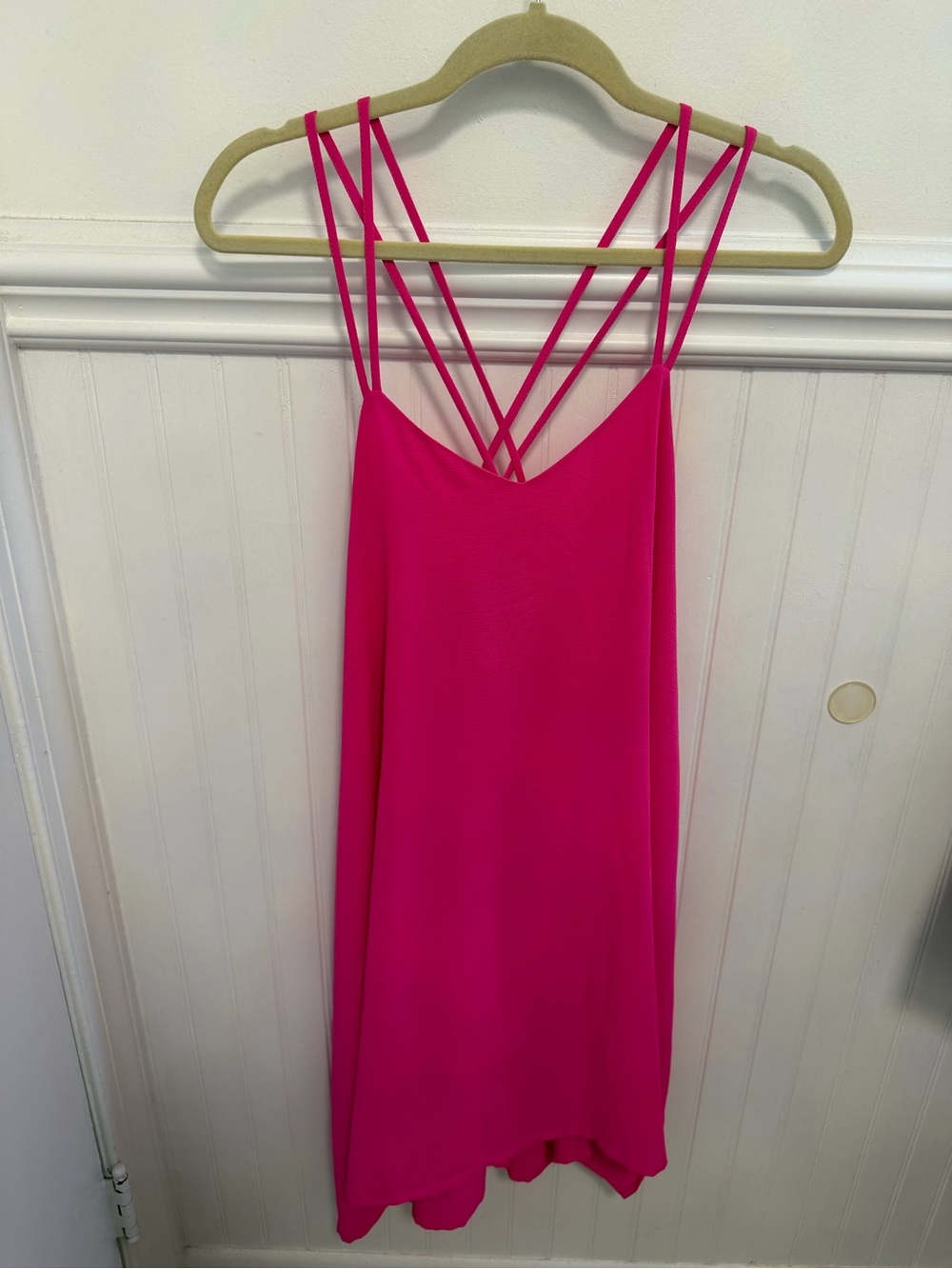 Joy Joy Fuchsia Strappy Crossback Mini Dress